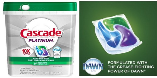 Amazon: Cascade Platinum ActionPacs 64-Count Only $10.47 Shipped