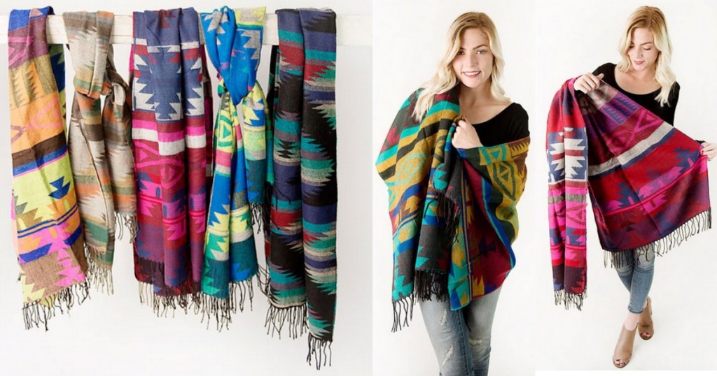 Aztec Blanket Scarves 