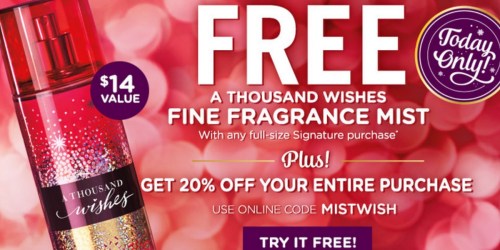 Bath & Body Works: FREE Full-Sized Fragrance Mist w/ Any Signature Purchase + More