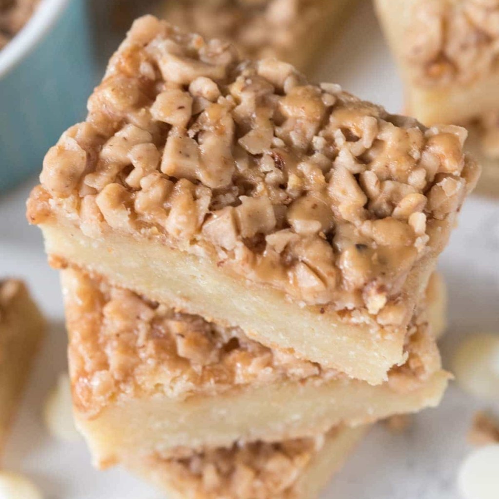 stack of creme brulee cookie bars