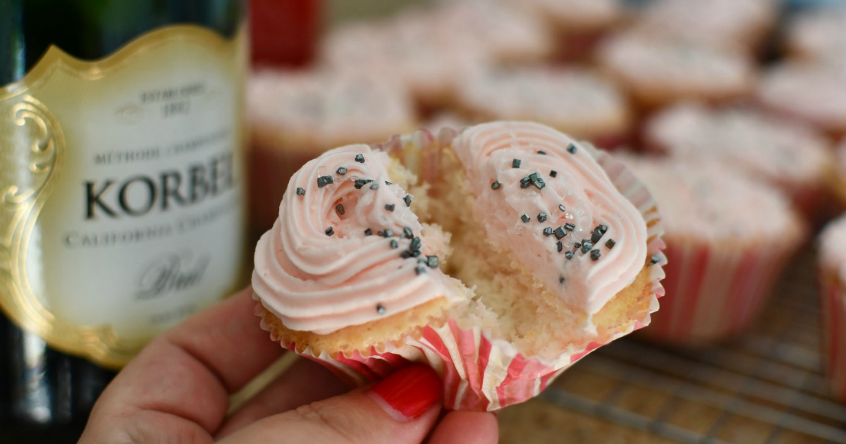 Holding Champagne Cupcake