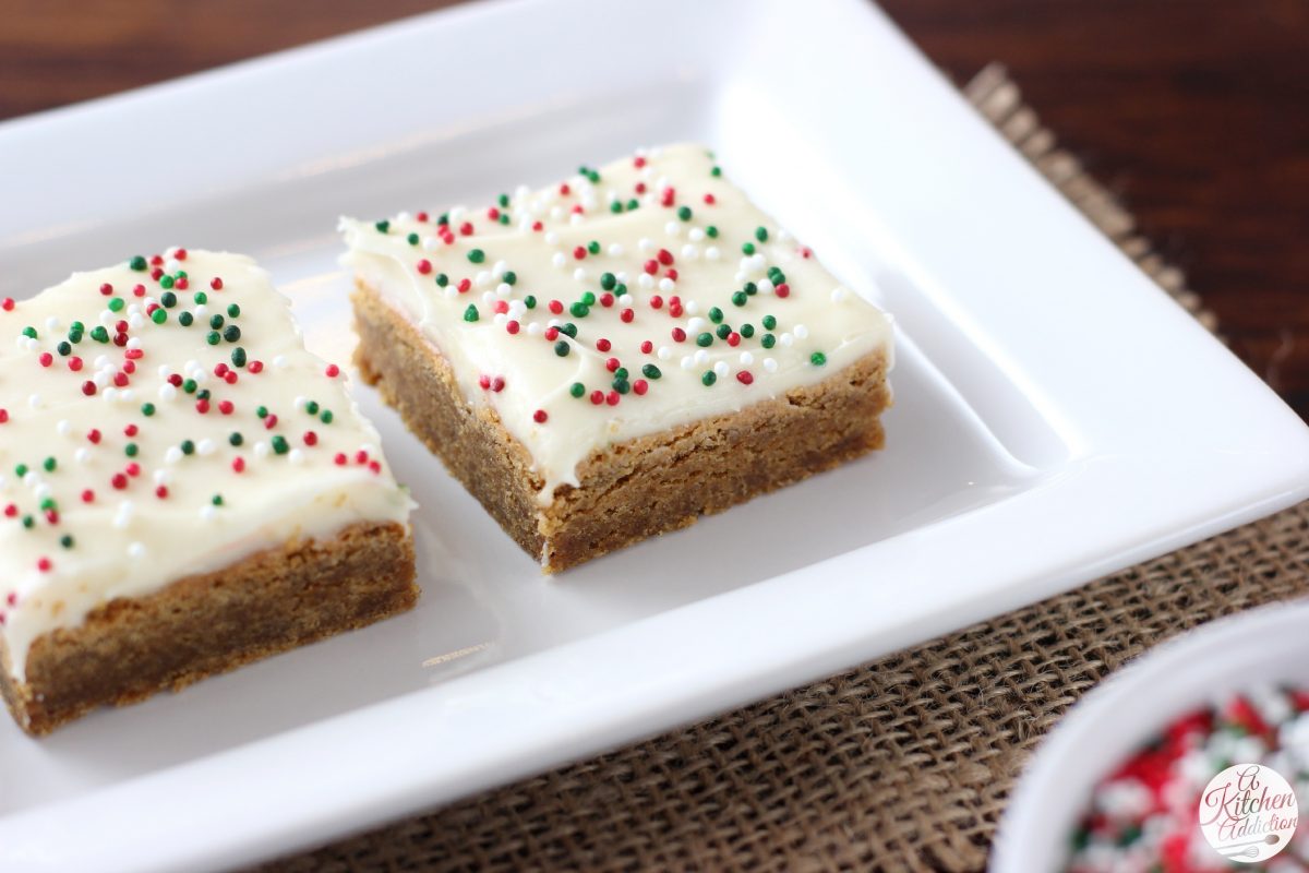 Gingerbread Bars with Eggnog Cream Cheese Frosting