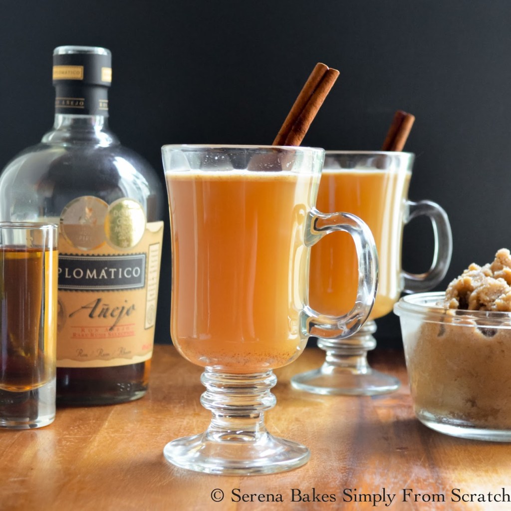 Hot Apple Cider Buttered Rum Cocktails