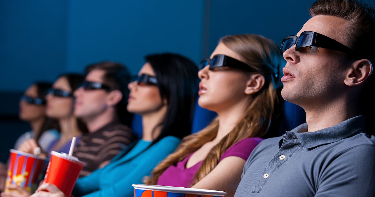 sinemia movies is giving moviepass some onlinepetition – here, people wearing 3-d glasses at the movie