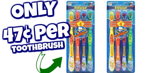 Target.online: TWO Firefly Toothbrush 4-Packs Only $3.74 Shipped (47¢ Per Toothbrush)