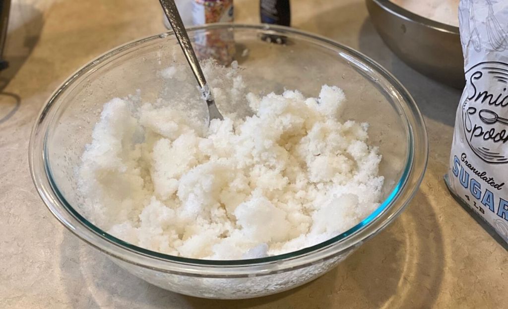 A bowl of ice cream made from snow