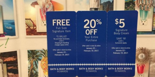 Bath & Body Works: FREE Fun Size Signature Item Coupon + More (Check Mailbox)