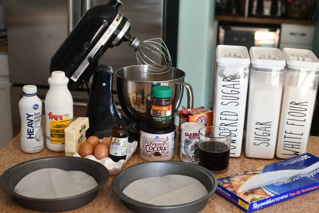 ingredients for espresso chocolate cake