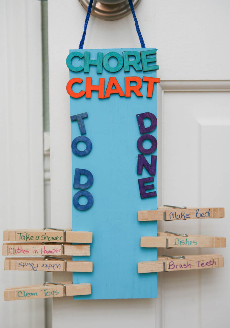 Clothespin DIY Chore CHart