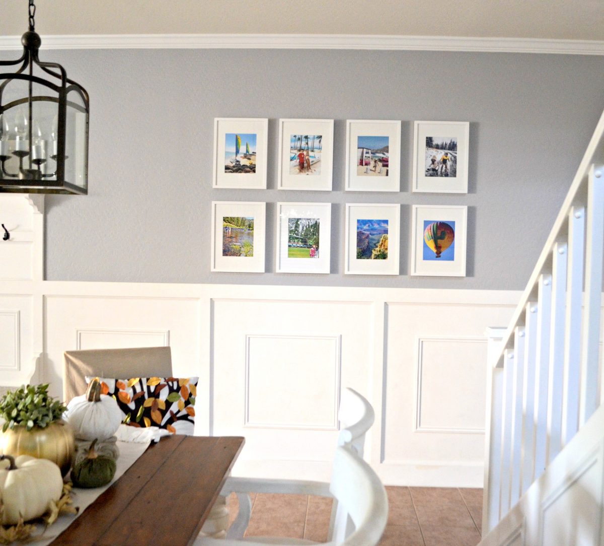 a gallery wall with 8 framed photos