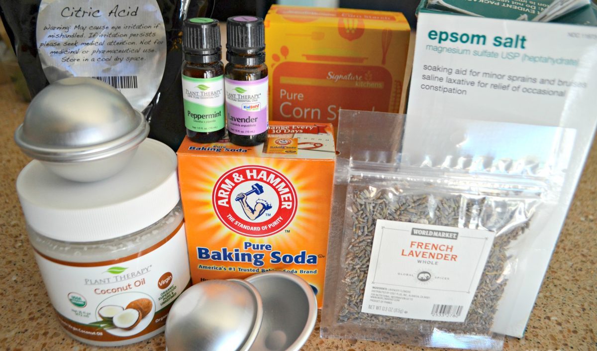 ingredients to make bath bombs