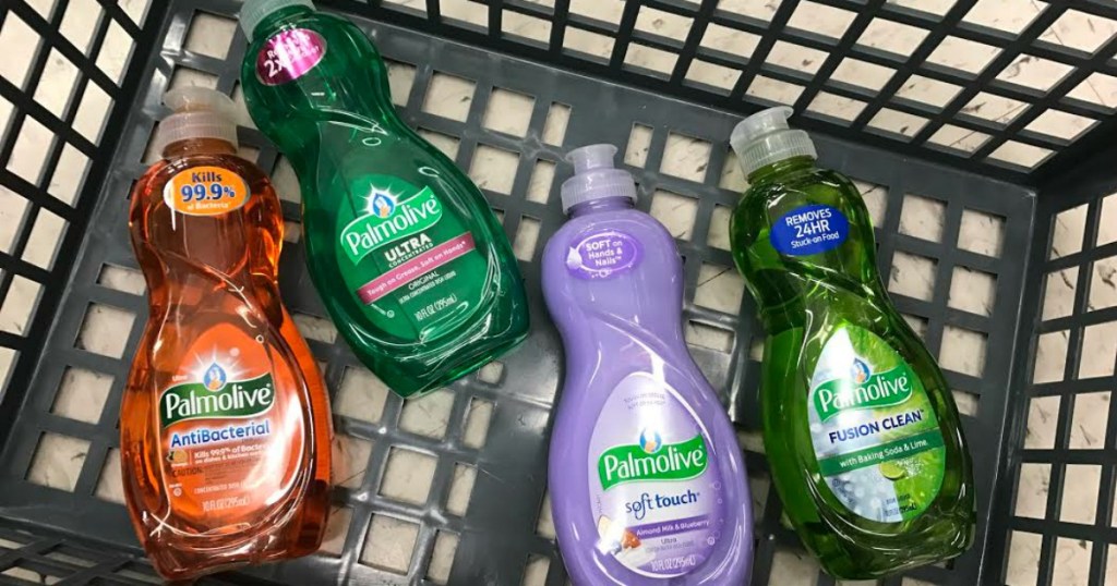 Palmolive dish soaps in basket of Walgreens