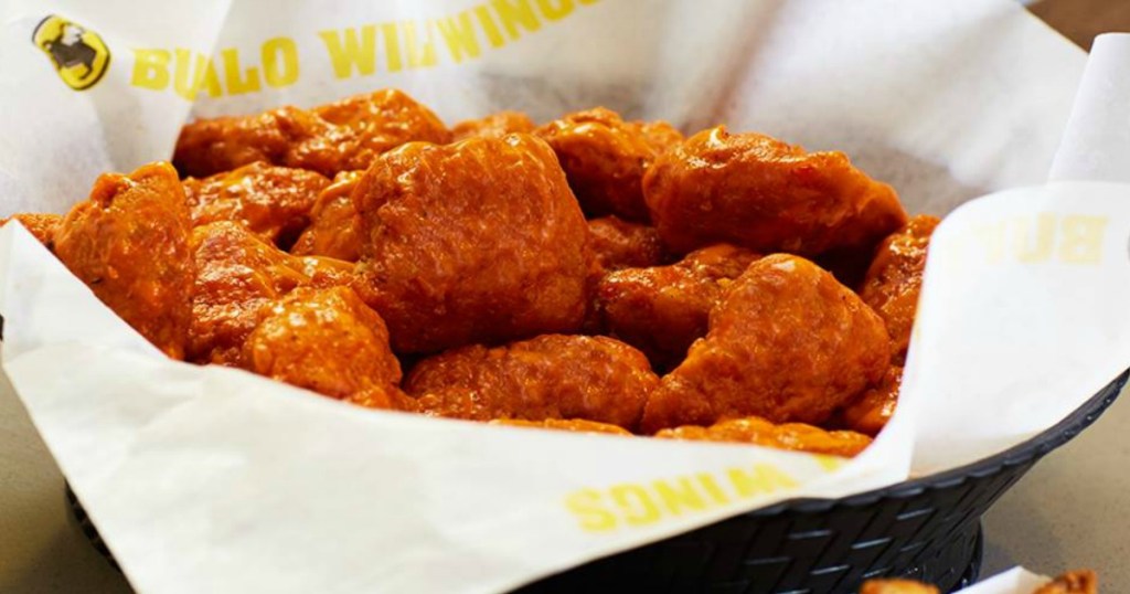 Buffalo Wild Wings boneless wings in basket