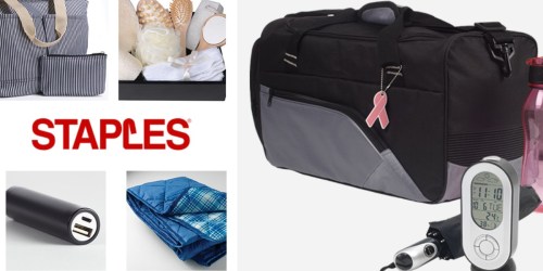 Staples.online: FREE Gift Up to $35 Value w/ $25+ Purchase – Duffle Bags, Mug Sets & More