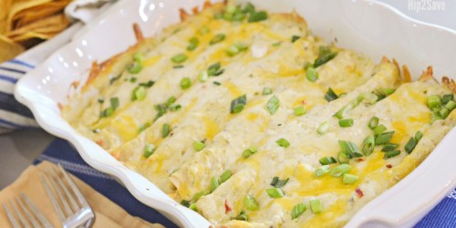 White Chicken Enchiladas with Sour Cream Sauce