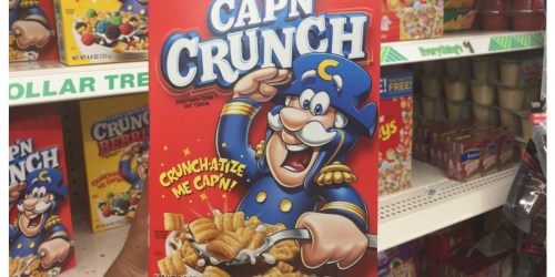 NEW $1/2 Cap’n Crunch Cereal Coupon = Only 50¢ Each at Dollar Tree