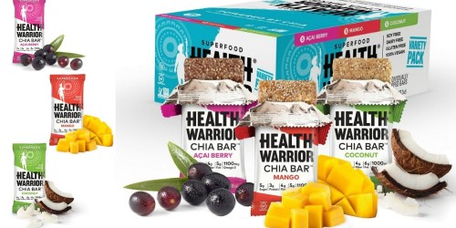 Amazon: Health Warrior Gluten-Free Chia Bars 15-Count Variety Box Only $10.79 Shipped (72¢ Each)