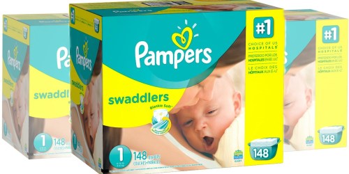 Walmart.online: Pampers Swaddlers Size 1 Diapers 148-Count Just $14.71 (Only 10¢ Per Diaper)