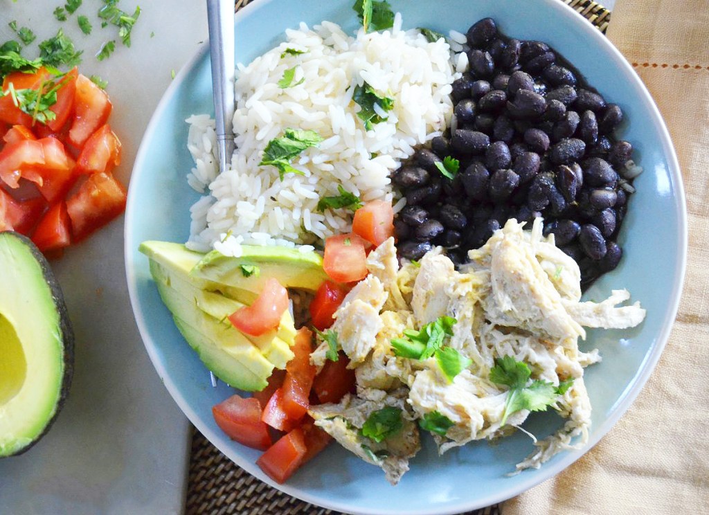 salsa verde chicken on a plate