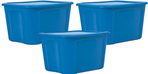 Staples: 18-Gallon Plastic Tote w/ Lid Only $4