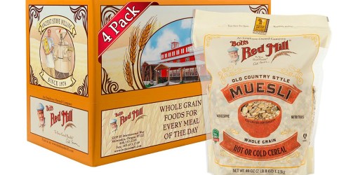 Amazon: FOUR Bob’s Red Mill Muesli 40 Oz Cereal Bags Only $19.01 Shipped (Just $4.75 Per BIG Bag)