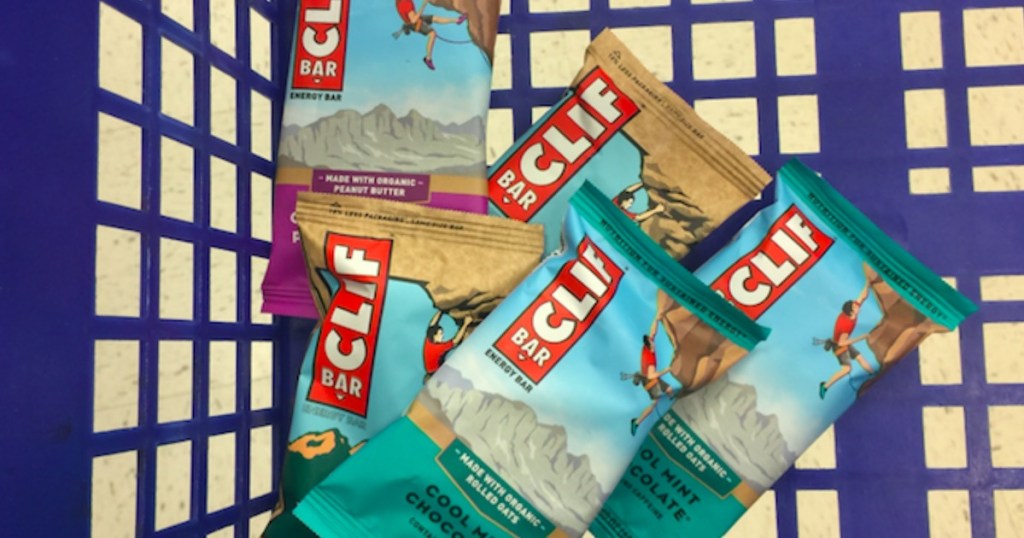 cart full of clif bar snack bars