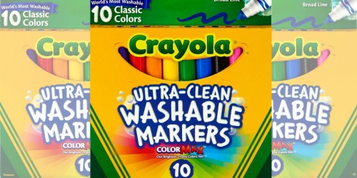 Staples.online: Crayola 10-Count Washable Markers Only $3 (Regularly $6.49)