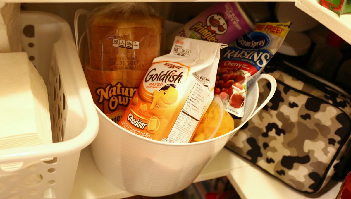 lunch packing station in pantry