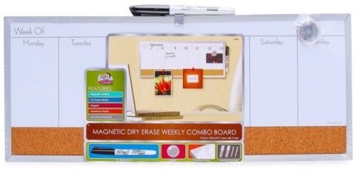 Hollar: Magnetic Dry Erase Cork Board Planner ONLY $1