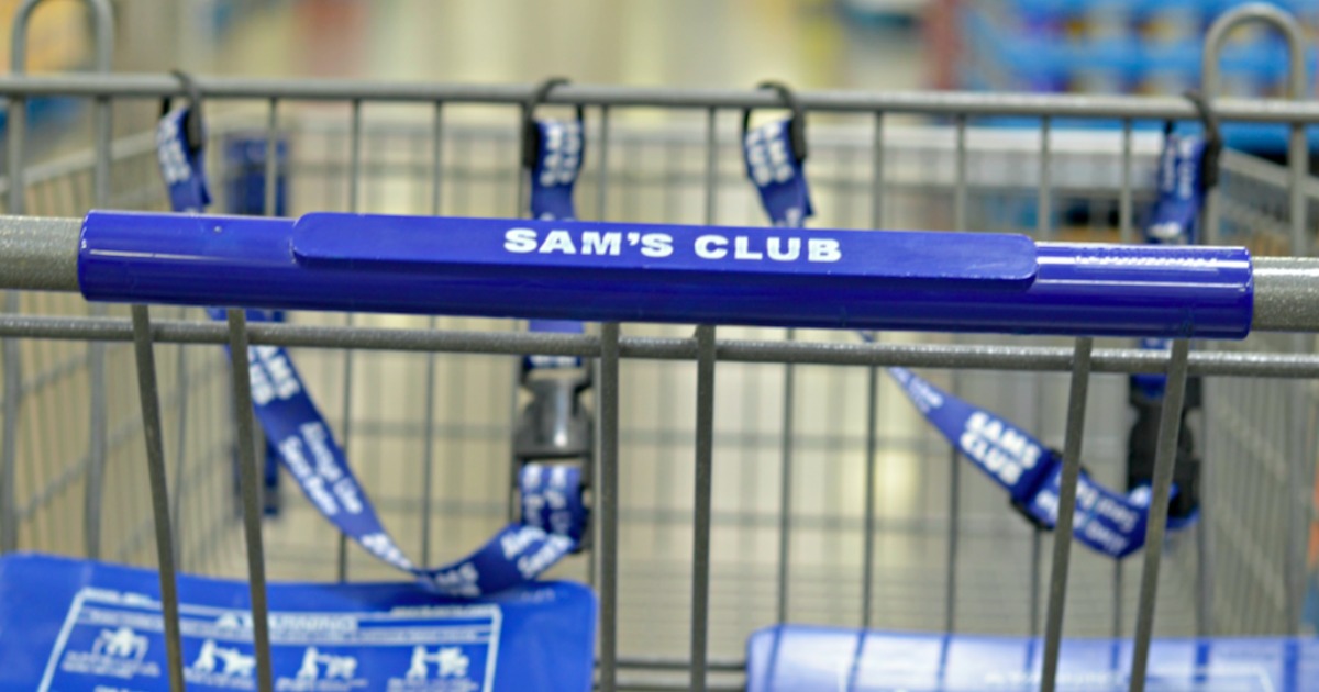 Sam's Club shopping cart closeup