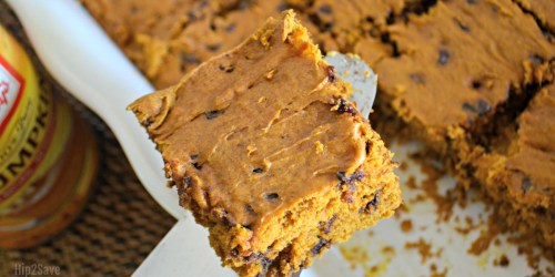 Easy Pumpkin Chocolate Chip Squares (Just 4 Ingredients)