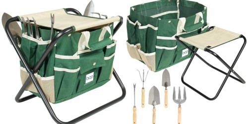 Garden Tools, Storage Tote AND Steel Stool Only $18.99 Shipped