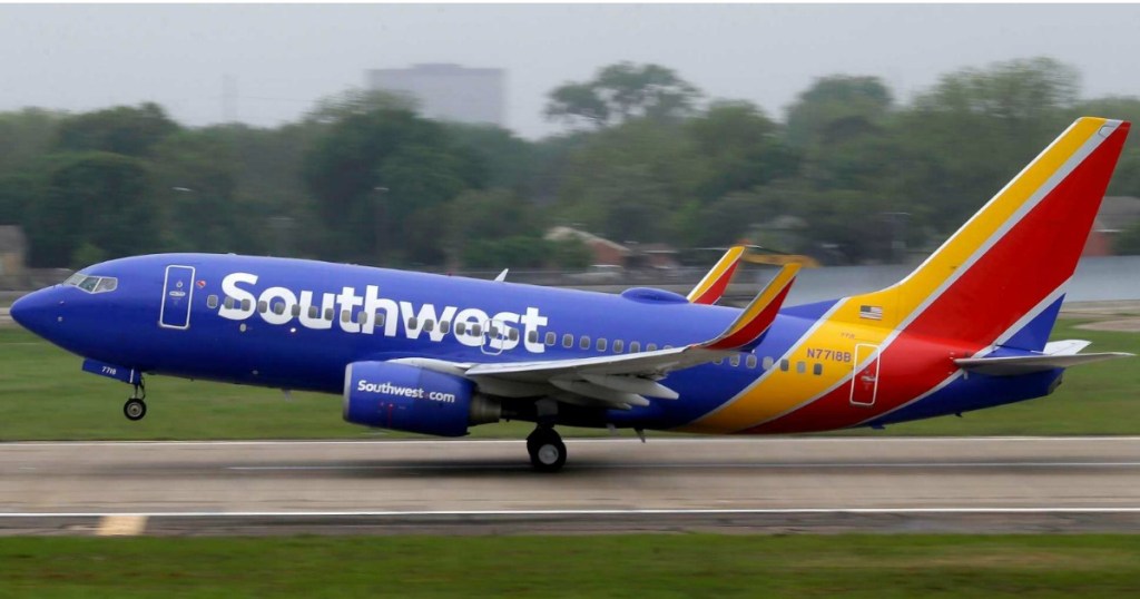 southwest airplane on runway