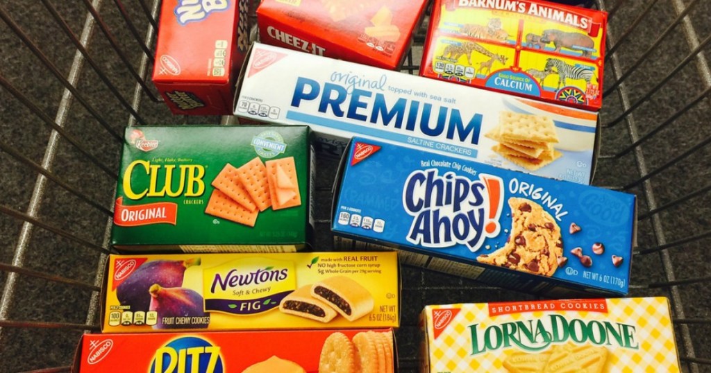 crackers and cookies in CVS cart