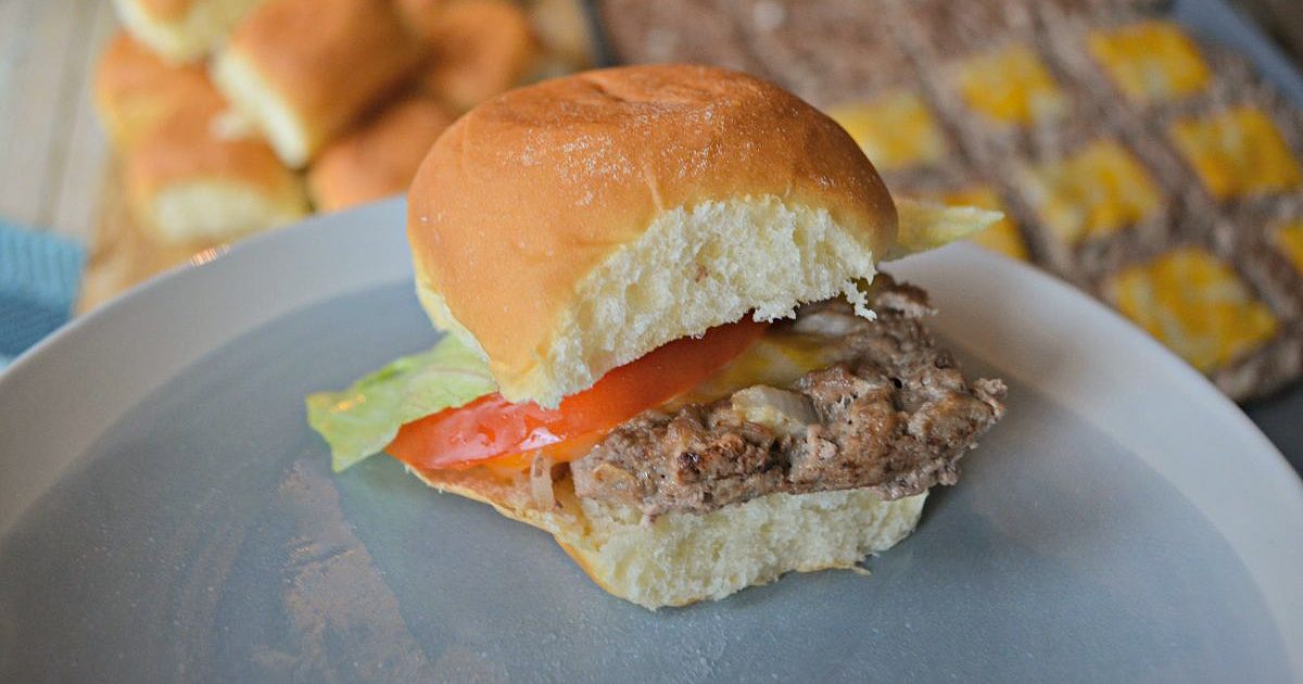 oven baked hamburger sliders on a plate