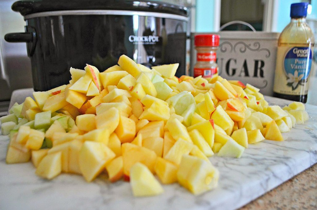 apples on a cutting board