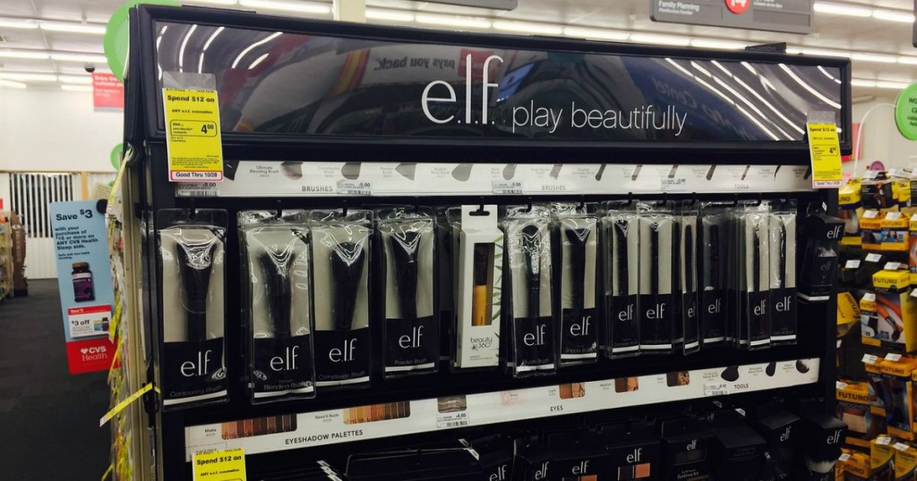 elf cosmetics on racks