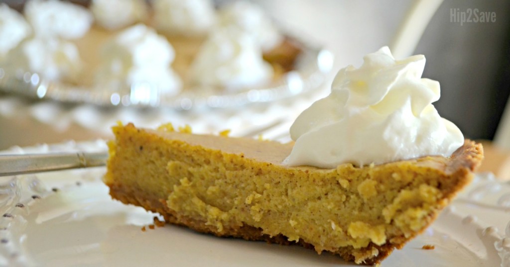 slice of pumpkin pie with whipped cream