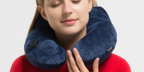 Amazon: Soft Velvet Inflatable Travel Neck Pillow Only $12.99