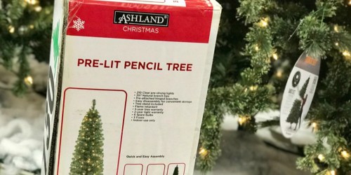 WOW! Pre-Lit 7 Foot Pencil Artificial Christmas Tree Only $39.99 Shipped (Regularly $100)