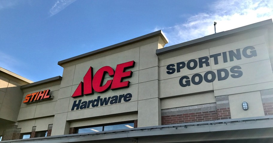 a photo of the outside of an Ace Hardware store