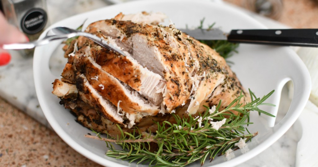 cutting an instant pot turkey