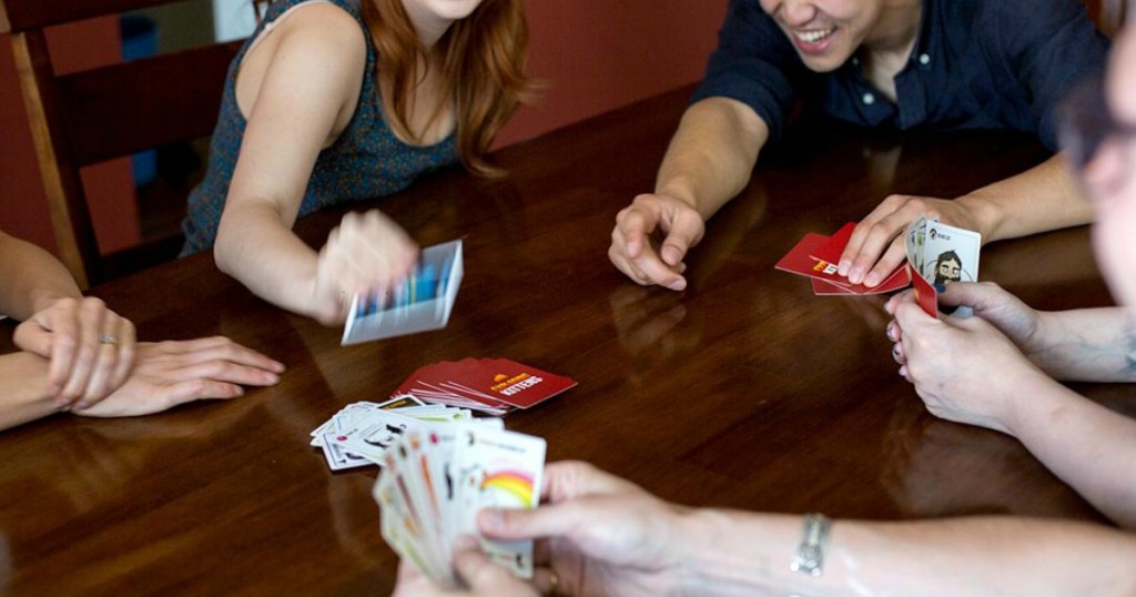 Exploding Kittens family playing