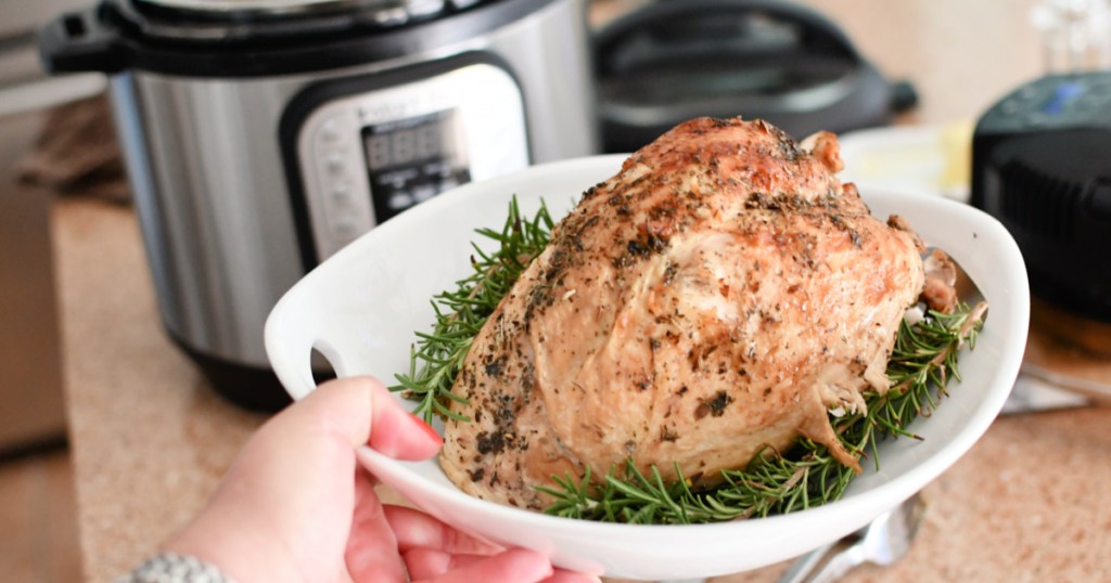 instant Pot Turkey on a plate