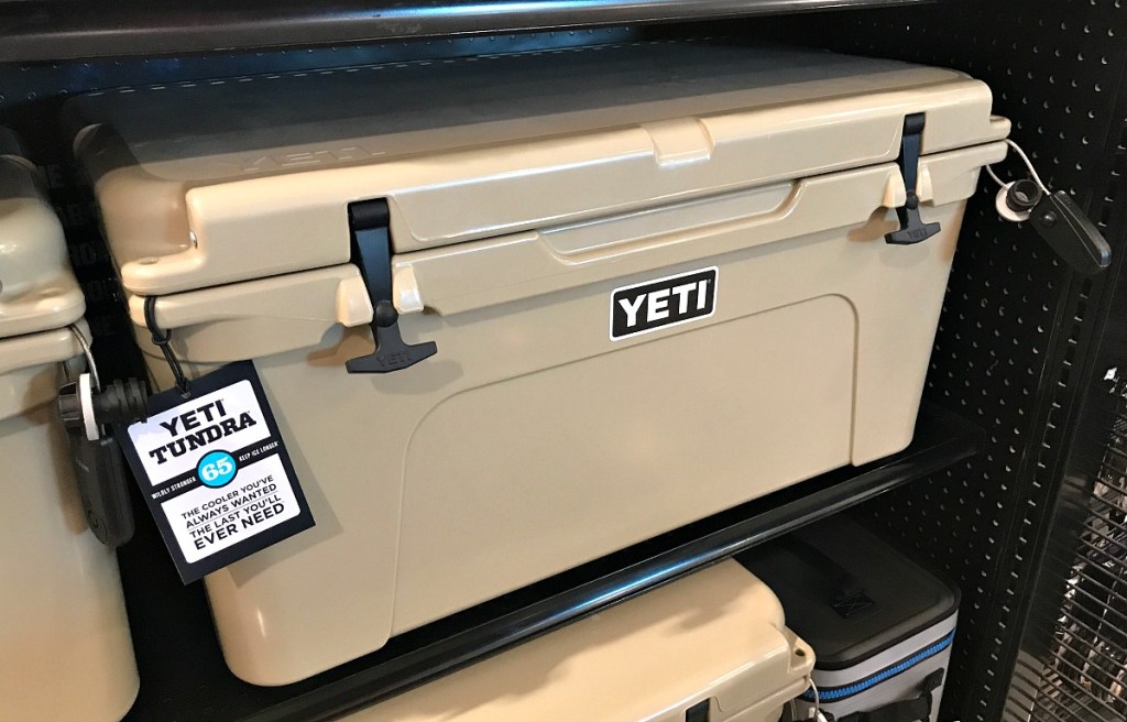 YETI cooler on shelf