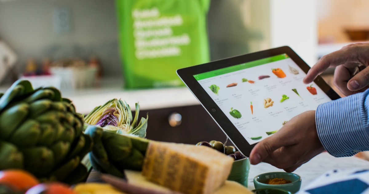 ALDI adds online grocery shopping delivery service – Instacart app on an iPad