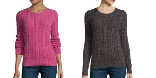 JCPenney.online: St. John’s Bay Women’s Cable Sweaters Only $9.74 (Great Reviews)