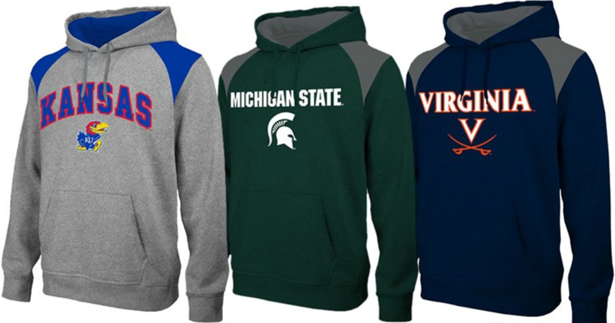 three ncaa hoodies