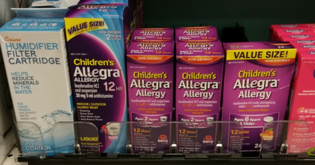 childrens allegra on store shelf