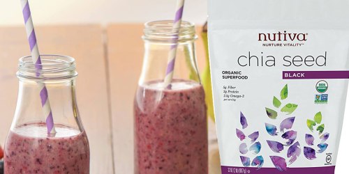 Nutiva Organic Raw Black Chia Seeds 32oz Bag ONLY $4.55 – Ships w/ $25 Amazon Order